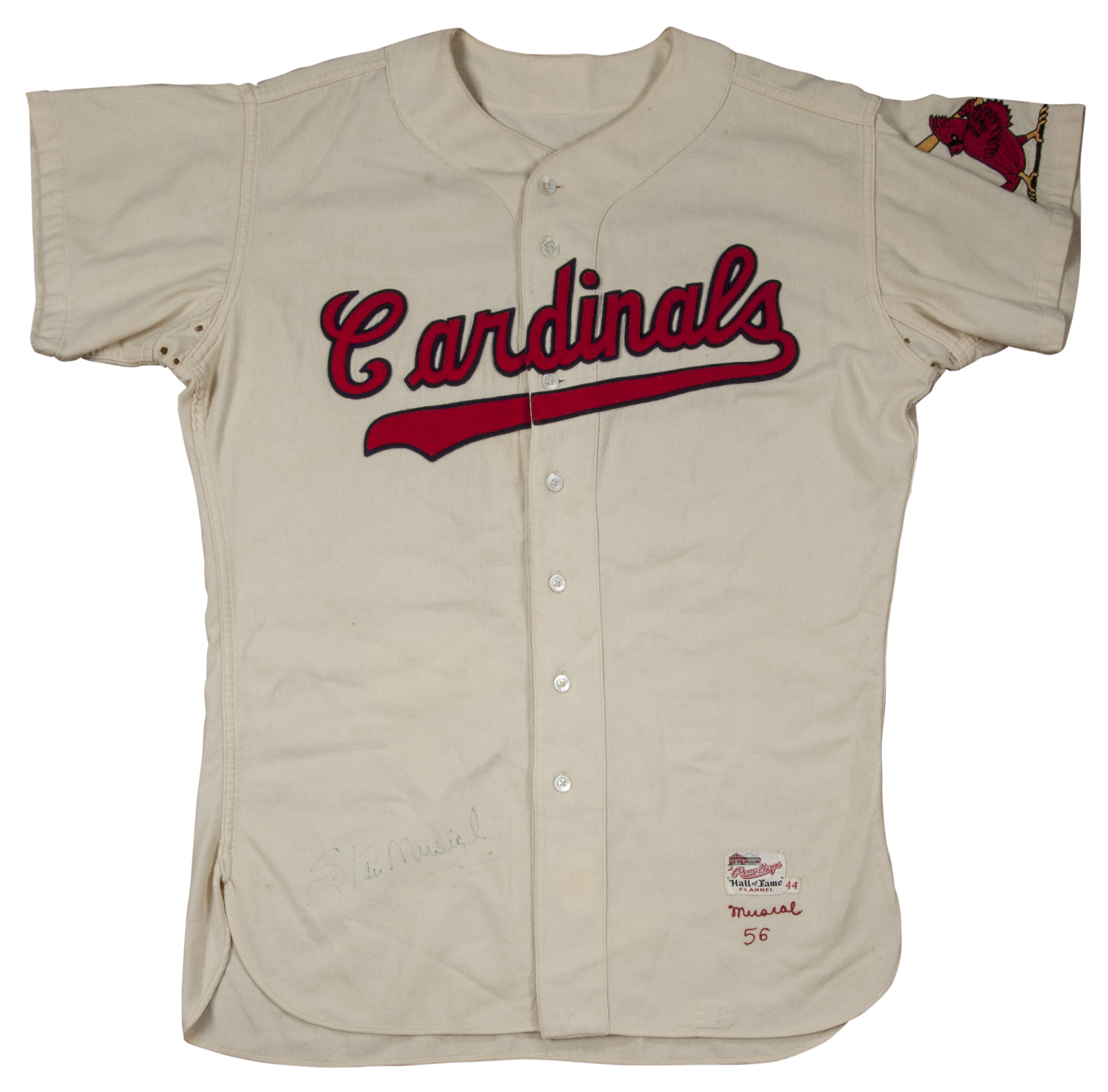 Lot Detail - Tremendous 1956 Stan Musial Game Used and Signed St. Louis Cardinals Home Jersey ...