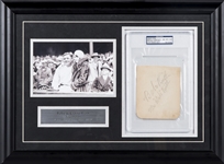 Babe Ruth and Claire Ruth (Signed As "Mrs. Babe Ruth") Dual Signed Album Page in Framed Display (PSA/DNA NM-MT 8.5)