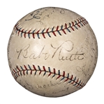 1928 New York Yankees World Series Champions Team Signed Baseball With 20 Signatures Including Ruth, Gehrig and Lazzeri - 9 Hall of Famers Total! (PSA/DNA & Beckett)