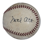 Mel Ott Signed ONL Frick Baseball (JSA)