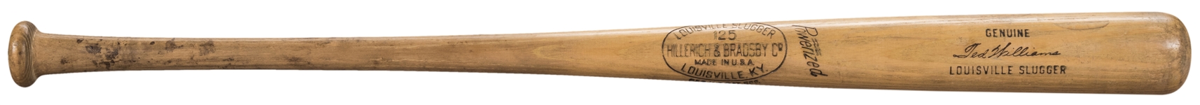 1955-57 Ted Williams Game Used and Signed Louisville Slugger W183 Model Bat (PSA/DNA GU 9, JSA & Beckett) 