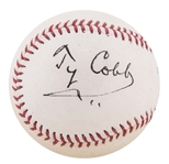 Ty Cobb Single Signed Baseball (JSA & PSA/DNA MINT 9 Auto/ 8 Overall Ball)