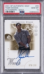 2001 SP Authentic Golf "Authentic Stars" Autograph Gold #45 Tiger Woods Signed Rookie Card (#078/100) – PSA GEM MT 10