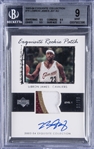 2003-04 UD "Exquisite Collection" Exquisite Rookie Patch Autograph (RPA) #78 LeBron James Signed Patch Rookie Card (#09/99) – BGS MINT 9/BGS 10 – LeBrons First "Exquisite Collection" Rookie Card!