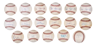 Lot of (17) Baseball Stars Signed Baseballs (Beckett Pre-Cert)