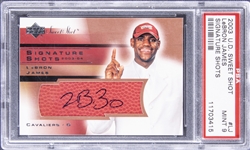 2003-04 UD Sweet Shot "Signature Shots" #LJ LeBron James Signed Rookie Card – PSA MINT 9