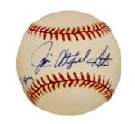 Catfish Hunter Single  Signed Baseball with 1974 Cy Young Inscription 