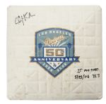 2008 Clayton Kershaw Autographed Dodger Stadium Used 3rd Base From Clayton Kershaws First Major League Start (MLB AUTH)