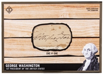 2021 Bowman Transcendent Collection "Oversized 1956 Bowman Baseball Cut Signatures" #GW George Washington Cut Signature Card (#1/1)
